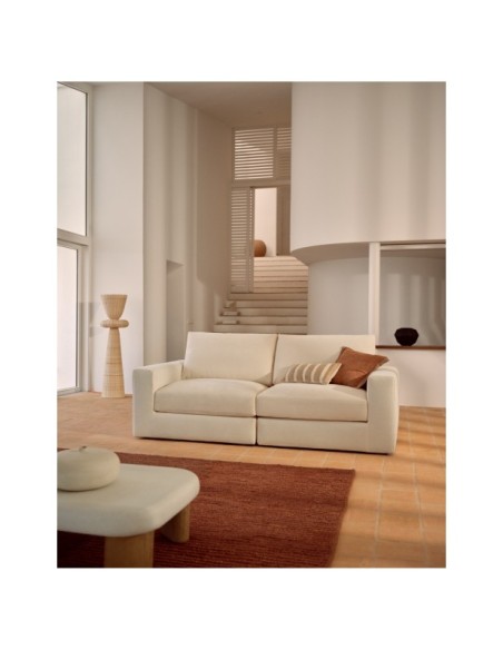 Sofá modular desenfundable Alea 3 plazas chenilla crudo 220 cm - Kave Home