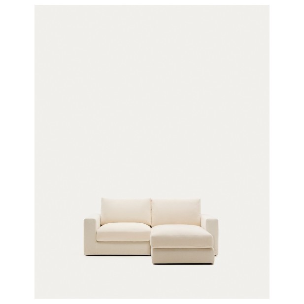 Sofá modular desenfundable Alea 3 plazas chenilla chaise longue derecho crudo 220 cm - Kave Home