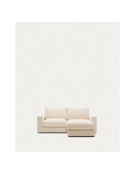 Sofá modular desenfundable Alea 3 plazas chenilla chaise longue derecho crudo 220 cm - Kave Home