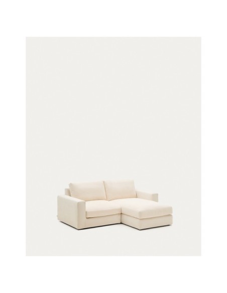 Sofá modular desenfundable Alea 3 plazas chenilla chaise longue derecho crudo 220 cm - Kave Home