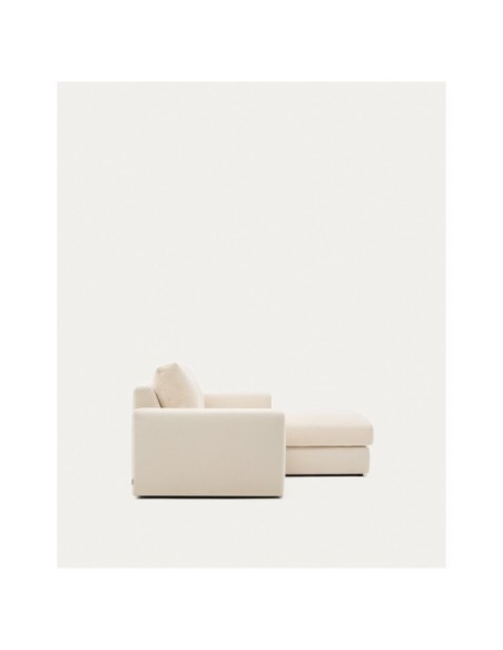Sofá modular desenfundable Alea 3 plazas chenilla chaise longue derecho crudo 220 cm - Kave Home