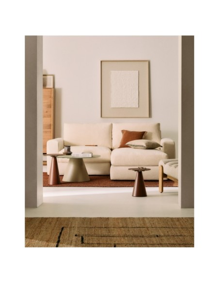 Sofá modular desenfundable Alea 3 plazas chenilla chaise longue derecho crudo 220 cm - Kave Home