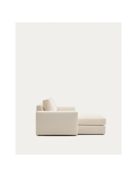 Sofá modular desenfundable Alea 3 plazas chenilla chaise longue izquierdo crudo 220 cm - Kave Home