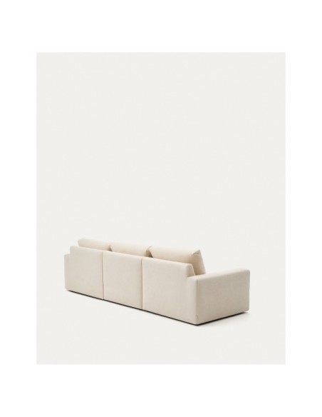 Sofá modular desenfundable Alea 4 plazas chenilla chaise longue derecho crudo 310 cm - Kave Home