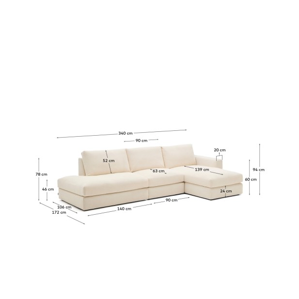 Sofá modular desenfundable Alea 5...