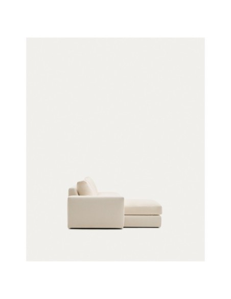 Sofá modular desenfundable Alea 5 plazas chenilla chaise longue izquierdo crudo 340 cm - Kave Home