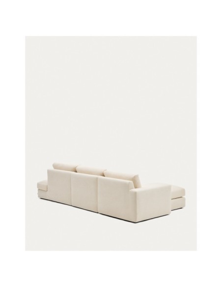 Sofá modular desenfundable Alea 5 plazas chenilla chaise longue izquierdo crudo 340 cm - Kave Home