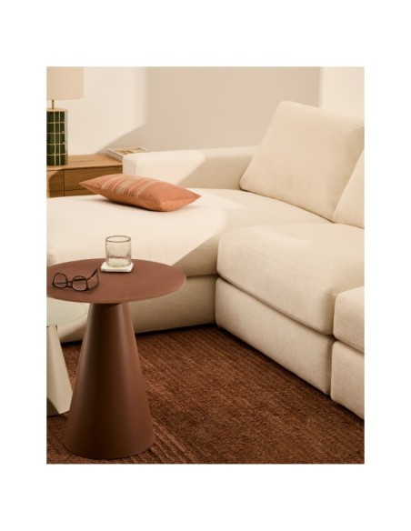 Sofá modular desenfundable Alea 5 plazas chenilla chaise longue izquierdo crudo 340 cm - Kave Home