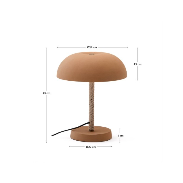 Lámpara de mesa Arinda de terracota -... Lámpara de mesa Arinda de terracota -...