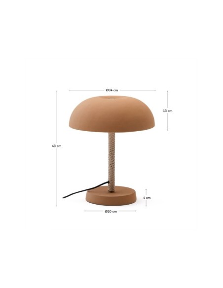 Lámpara de mesa Arinda de terracota - Kave Home