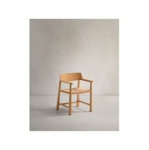 Silla Idun de madera maciza de roble acabado tono natural...