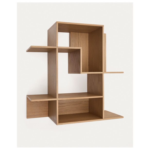 Estantería modular Ina de chapa de roble con acabado tono natural 80 x 80 cm FSC 100% - Kave Home
