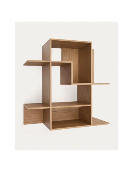 Estantería modular Ina de chapa de roble con acabado tono natural 80 x 80 cm FSC 100% - Kave Home