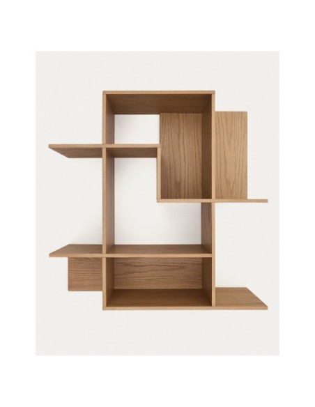 Estantería modular Ina de chapa de roble con acabado tono natural 80 x 80 cm FSC 100% - Kave Home