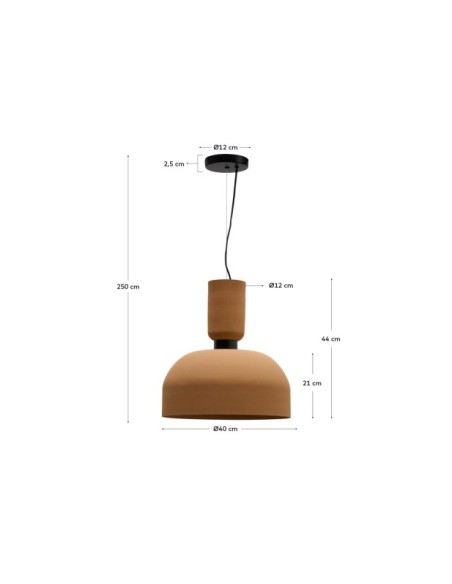 Lámpara de techo Nibla de metal efecto terracota Ø40 cm - Kave Home