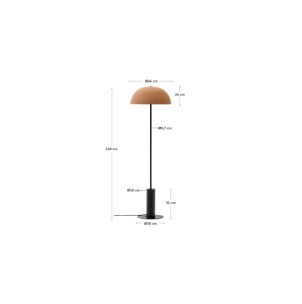 Lámpara de pie Nibla de metal negro y pantalla con efecto... 2