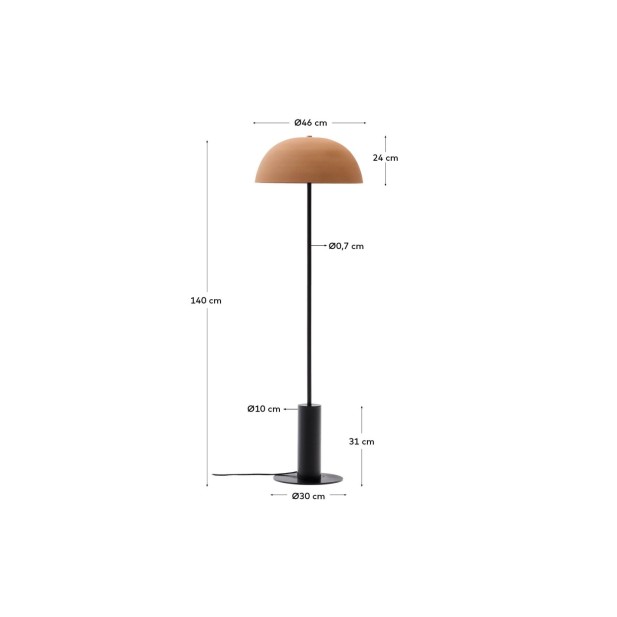 Lámpara de pie Nibla de metal negro y... Lámpara de pie Nibla de metal negro y...