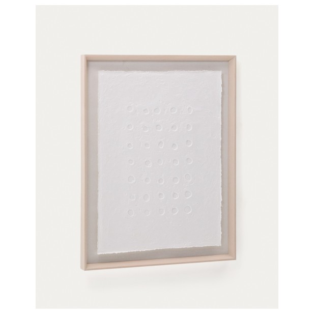 Cuadro abstracto Olvin de papel reciclado blanco con relieves hechos a mano 73,6 x 93,6 cm - Kave Home