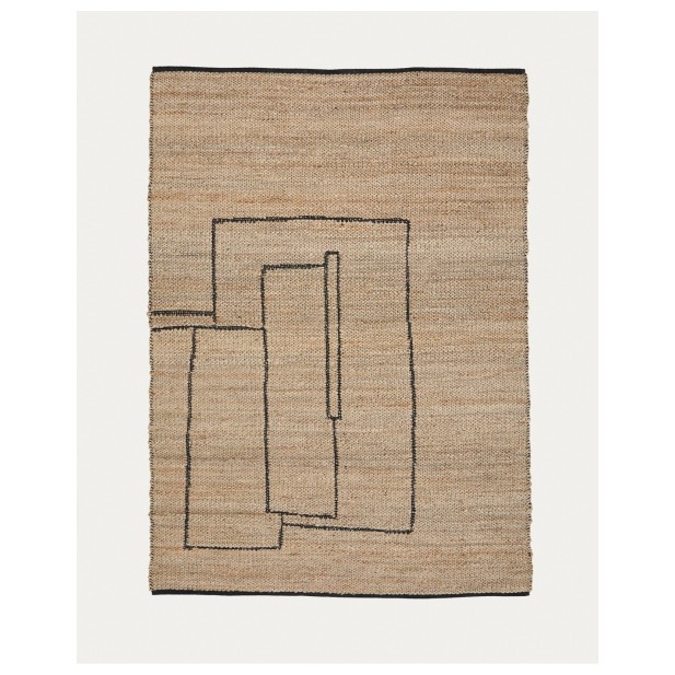 Alfombra Velira gráfica de yute 200 x 300 cm - Kave Home
