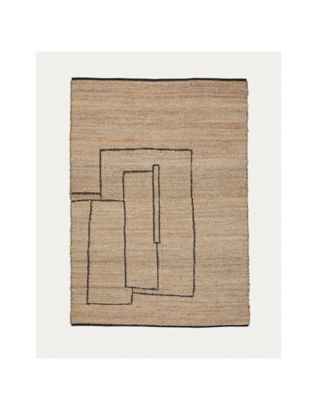 Alfombra Velira gráfica de yute 200 x 300 cm - Kave Home