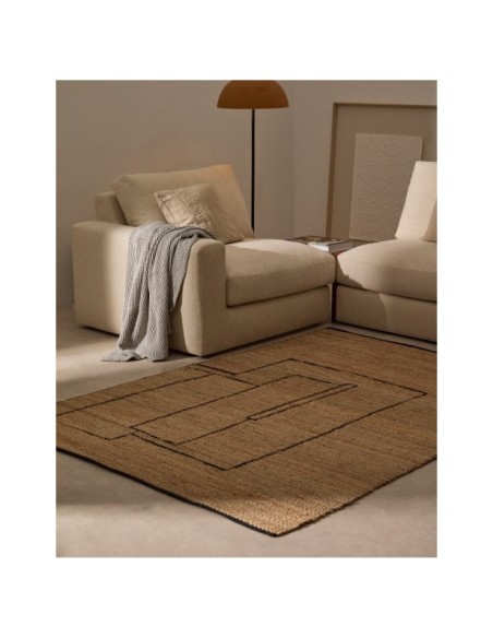Alfombra Velira gráfica de yute 200 x 300 cm - Kave Home