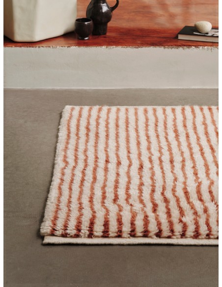 Alfombra Anudada KAMI 80x120 cm - Blanco Roto / Rojo Marrón - Ferm Living