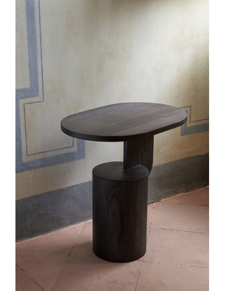Mesa Auxiliar INSERT 49x34 cm, Fresno Teñido Negro - Ferm Living