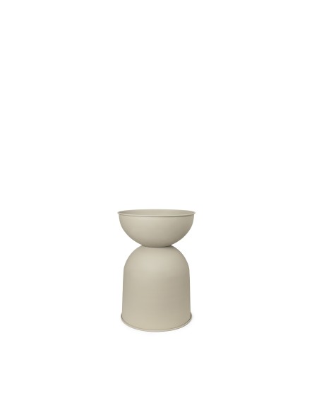 Maceta HOURGLASS Pequeña, Metal Beige - Ferm Living; 1104266680