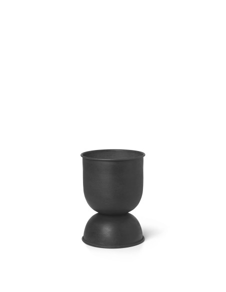 Maceta HOURGLASS Pequeña, Metal Negro - Ferm Living; 100129629