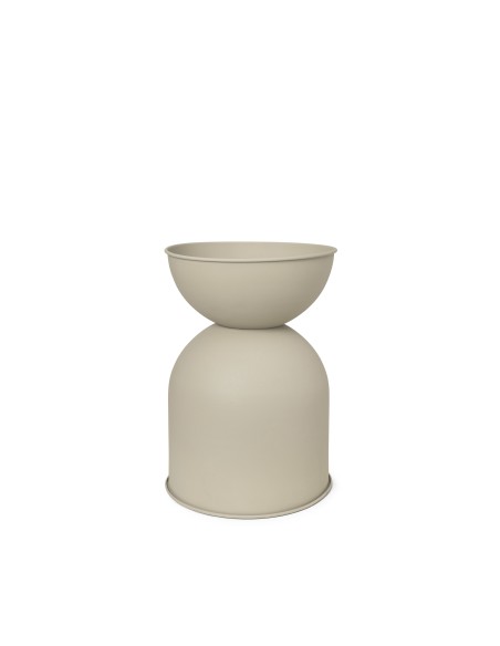 Maceta HOURGLASS Mediana, Metal Beige - Ferm Living; 1104266679