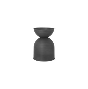 Maceta HOURGLASS Mediana, Metal Negro - Ferm Living; 100130629
