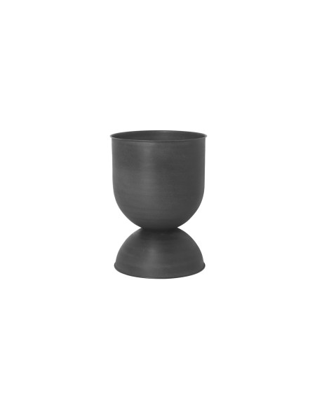Maceta HOURGLASS Mediana, Metal Negro - Ferm Living