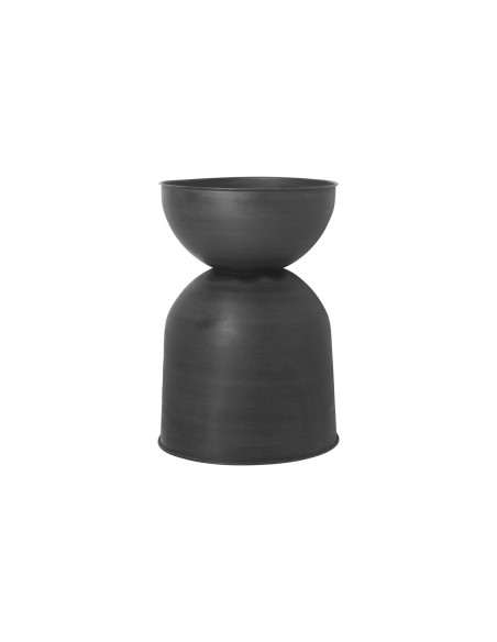 Maceta HOURGLASS Grande, Metal Negro - Ferm Living; 100131629