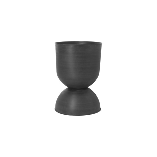Maceta HOURGLASS Grande, Metal Negro...