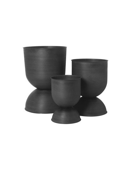 Maceta HOURGLASS Grande, Metal Negro - Ferm Living