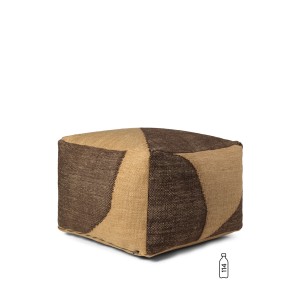 Puf Cuadrado FORENE, Canela / Chocolate - Ferm Living; 1104268931