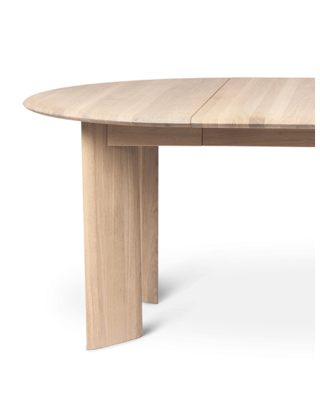 Mesa BEVEL Extensible x2, de Comedor, Roble Blanco Aceitado - Ferm Living