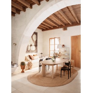 Mesa BEVEL Ext 117/217cm Comedor, Roble Blanco- Ferm Living 1102762851 2