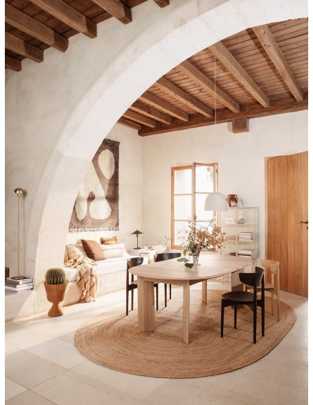 Mesa BEVEL Extensible x2, de Comedor, Roble Blanco Aceitado - Ferm Living