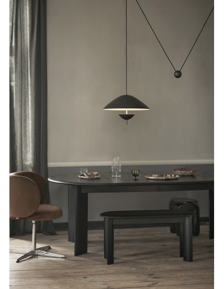 Mesa BEVEL Extensible x2, de Comedor, Haya Negra Aceitada - Ferm Living