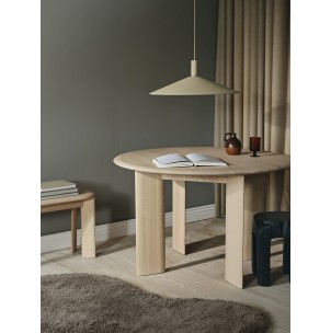Mesa BEVEL Ø117 cm, de Comedor, Haya Blanca - Ferm Living; 1104268283 2