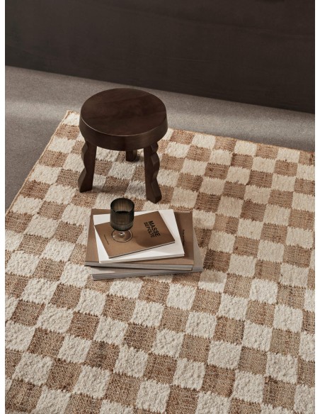 Alfombra de Lana y Yute CHECK 200x300 cm, Blanco Roto / Natural - Ferm Living