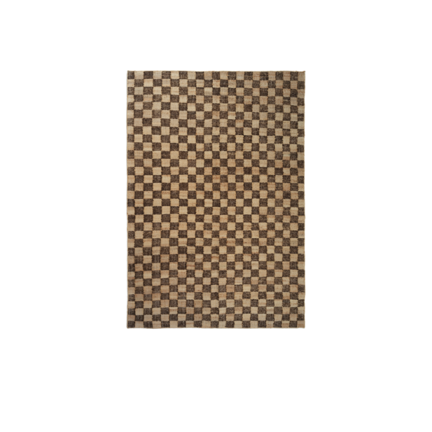 Alfombra Lana Yute CHECK 200x300cm, Marrón/Nat -Ferm Living 1104268677