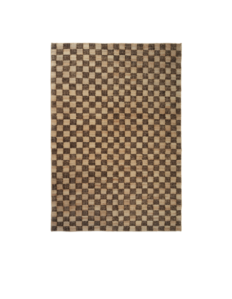 Alfombra Lana Yute CHECK 200x300cm, Marrón/Nat -Ferm Living 1104268677