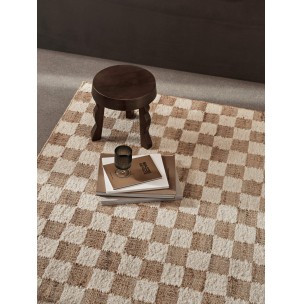 Alfombra Lana Yute CHECK 140x200cm, Blanco/Nat -Ferm Living; 1104268674 2