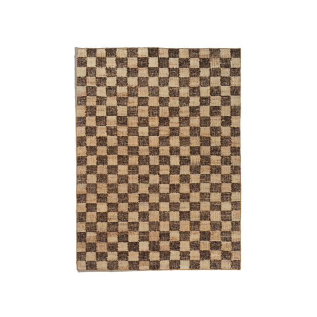 Alfombra Lana Yute CHECK 140x200cm, Marrón/Nat -Ferm Living 1104268675