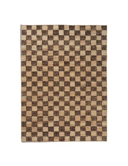 Alfombra Lana Yute CHECK 140x200cm, Marrón/Nat -Ferm Living 1104268675