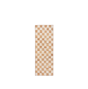 Alfombra de Lana y Yute CHECK 70x180 cm, Blanco Roto /...