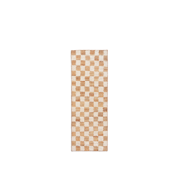 Alfombra de Lana y Yute CHECK 70x180 cm, Blanco Roto / Natural - Ferm Living