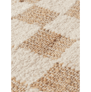 Alfombra de Lana y Yute CHECK 70x180 cm, Blanco Roto /... 2